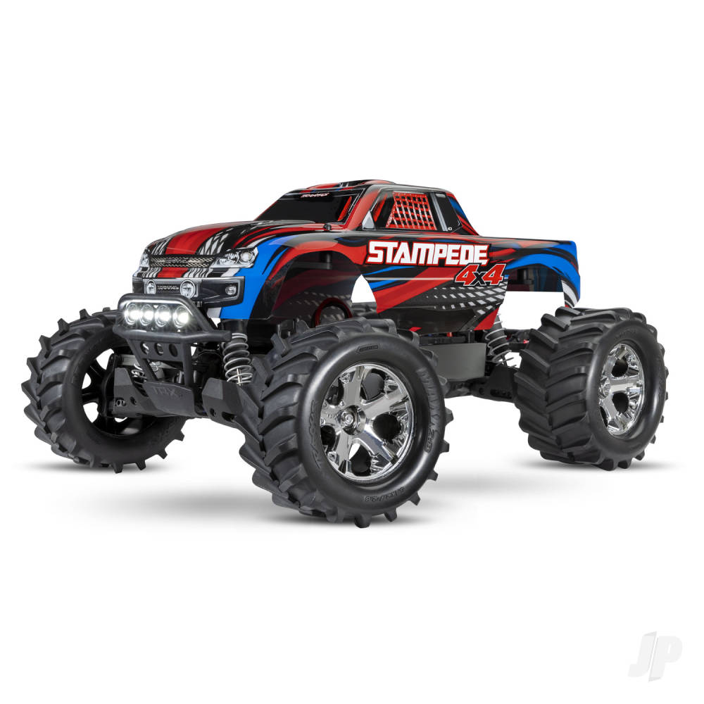 Red Stampede 4X4 1:10 4WD RTR Electric Monster Truck (+ TQ 2-ch, XL-5, Titan 550, 7-Cell NiMH, DC charger, LED lights)