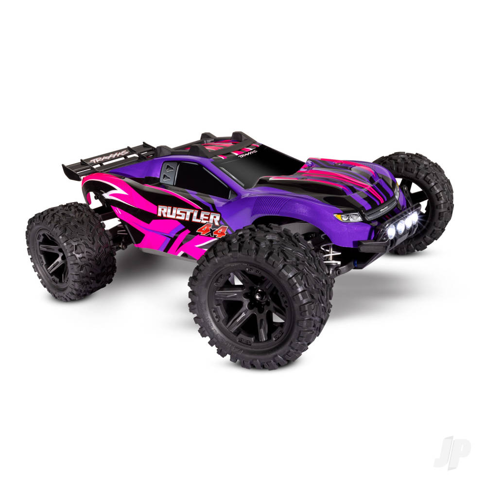 Pink Rustler 4X4 1:10 4WD RTR Electric Stadium Truck (+ TQ 2-ch, XL-5, Titan 550, 7-Cell NiMH, DC charger, LED lights)