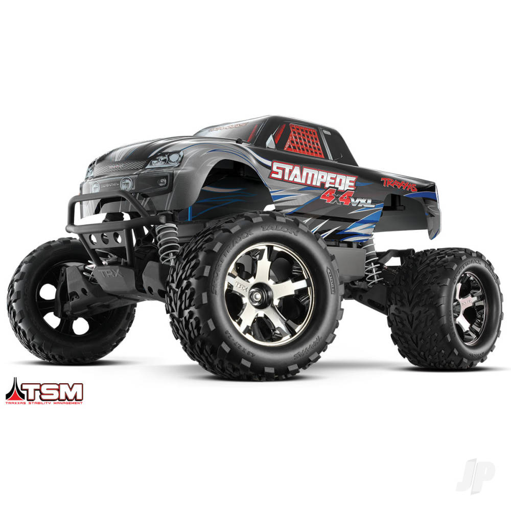 Blue Stampede 4X4 VXL 1:10 4WD RTR Brushless Electric Monster Truck (+ TQi 2-ch, TSM, VXL-3s, Velineon 3500kV)