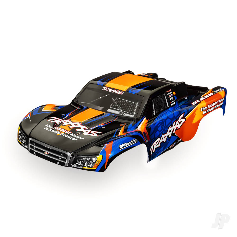 Body, Slash VXL 2WD (also fits Slash 4X4), orange &amp; blue (painted, decals applied)