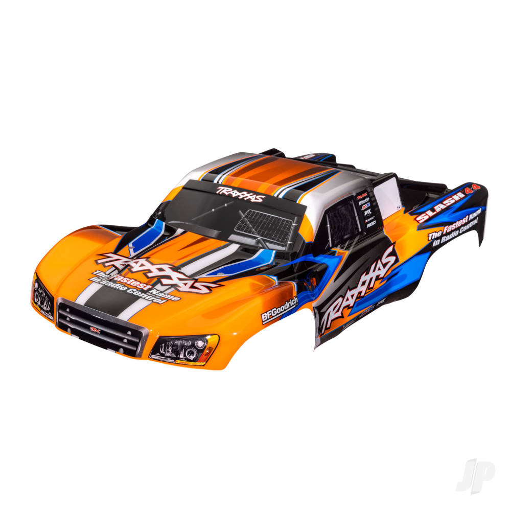 Body, Slash 4X4 (also fits Slash VXL &amp; Slash 2WD), orange &amp; blue (painted, decals applied)