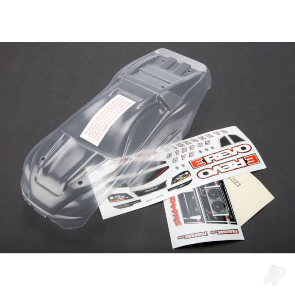 Body, 1:16 E-Revo (clear, requires painting) / grille and lights decal sheet