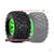 Tyres & wheels, assembled, glued (X-Maxx green wheels, Sledgehammer Tyres, foam inserts) (left & right) (2)