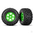 Tyres & wheels, assembled, glued (X-Maxx green wheels, Sledgehammer Tyres, foam inserts) (left & right) (2)