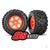 Tyres & wheels, assembled, glued (X-Maxx orange wheels, Sledgehammer Tyres, foam inserts) (left & right) (2)