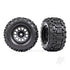 TRAXXAS Tyres &amp; wheels, assembled, glued (XRT Race black wheels, Sledgehammer Tyres, foam inserts) (left &amp; right)