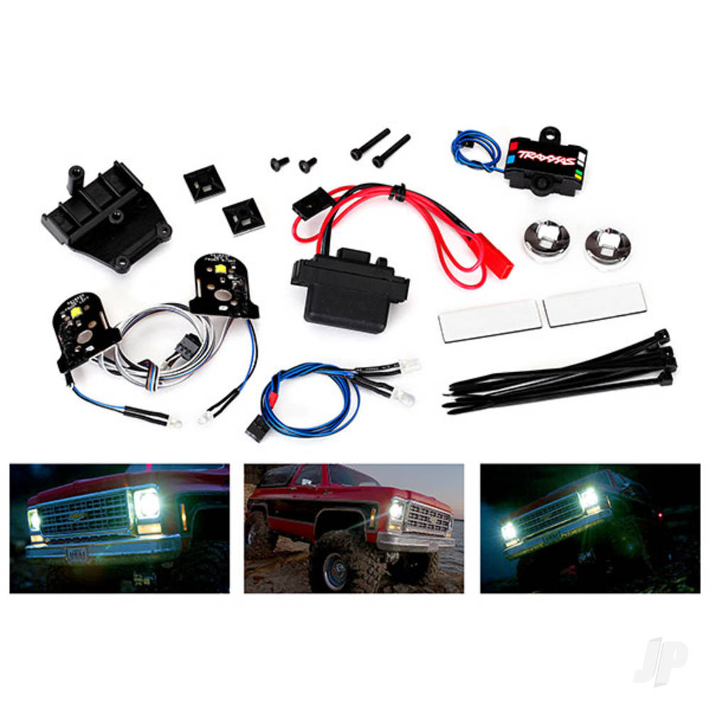 LED light Set, complete with power supply (contains headlights, tail lights, side marker lights, distribution block, and power supply) (fits #8130 Body)