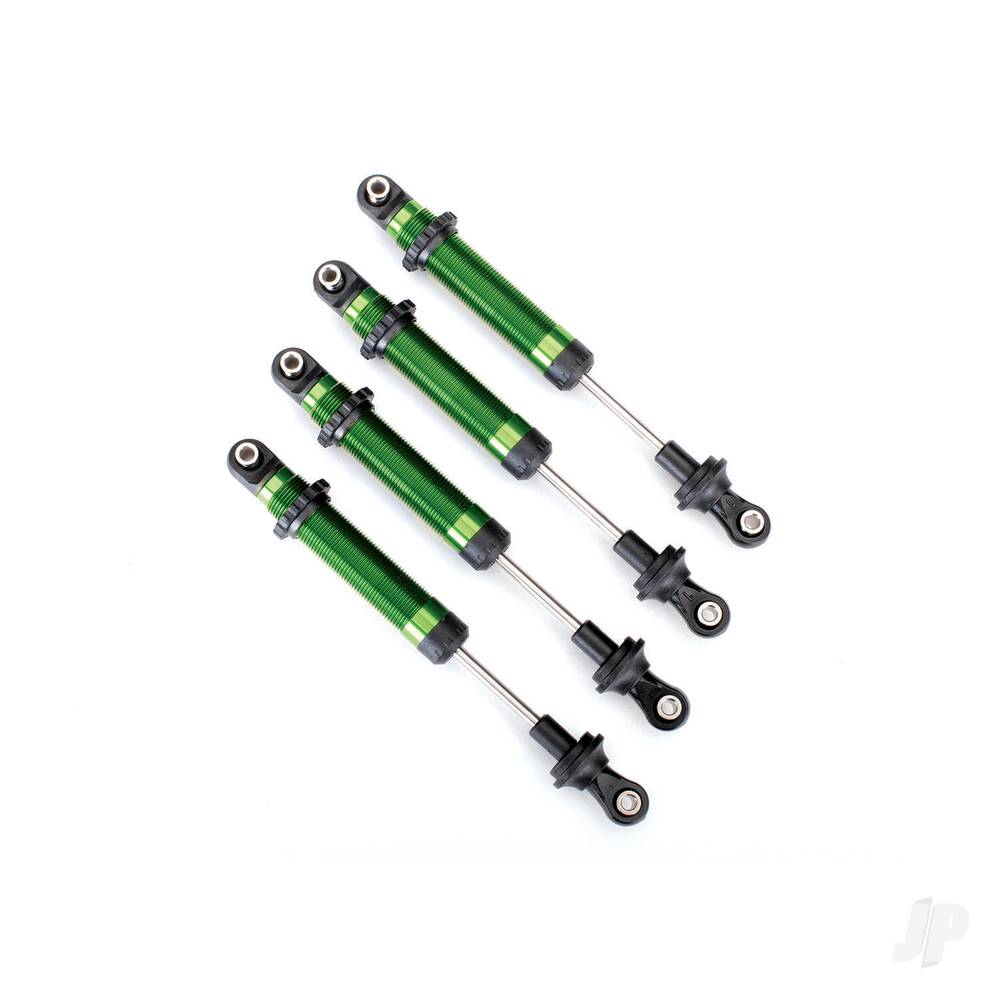 Shocks, GTS, aluminium (green-anodised) (assembled without springs) (4) (for use with #8140 TRX-4 Long Arm Lift Kit)