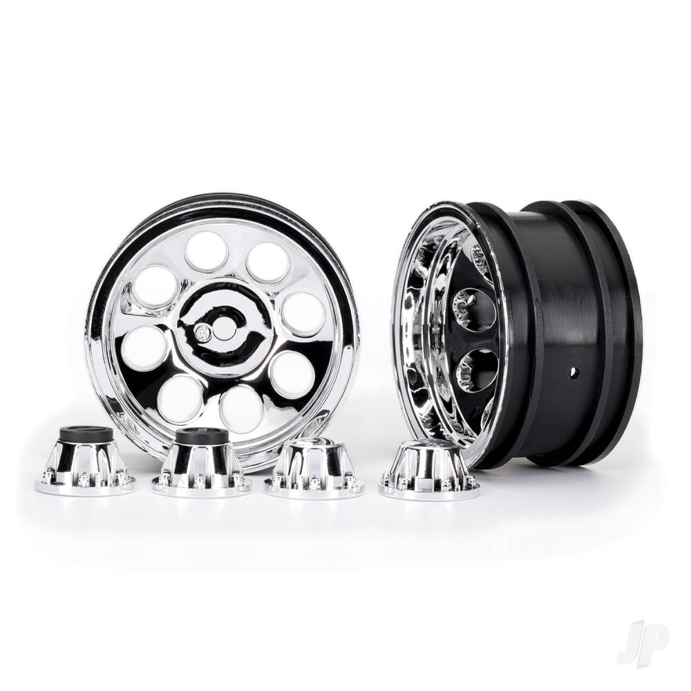 Wheels, 2.2", classic chrome (2)/ center caps (front (2), rear (2)) (requires #8255A extended thread stub axle)