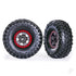 Tyres &amp; wheels, assembled, glued (TRX-4 Sport 2.2" gray, red beadlock style wheels, Canyon Trail 5.3x2.2" Tyres) (2)