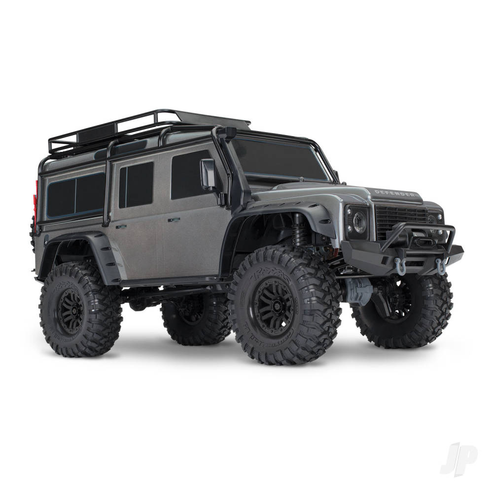 TRAXXAS Silver TRX-4 Land Rover Defender 1:10 4X4 Electric Trail Crawler (+ TQi 4-ch, XL-5 HV, Titan 550)