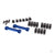 Mounts, suspension arms, aluminium (Blue-anodised) (Front & Rear) / hinge pin retainers (12 pcs) / inserts (6 pcs)