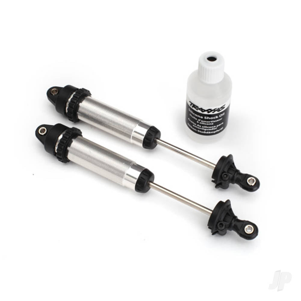 Shocks, GTR, 139mm, silver aluminium (fully assembled with out springs) (Rear, threaded) (2 pcs)