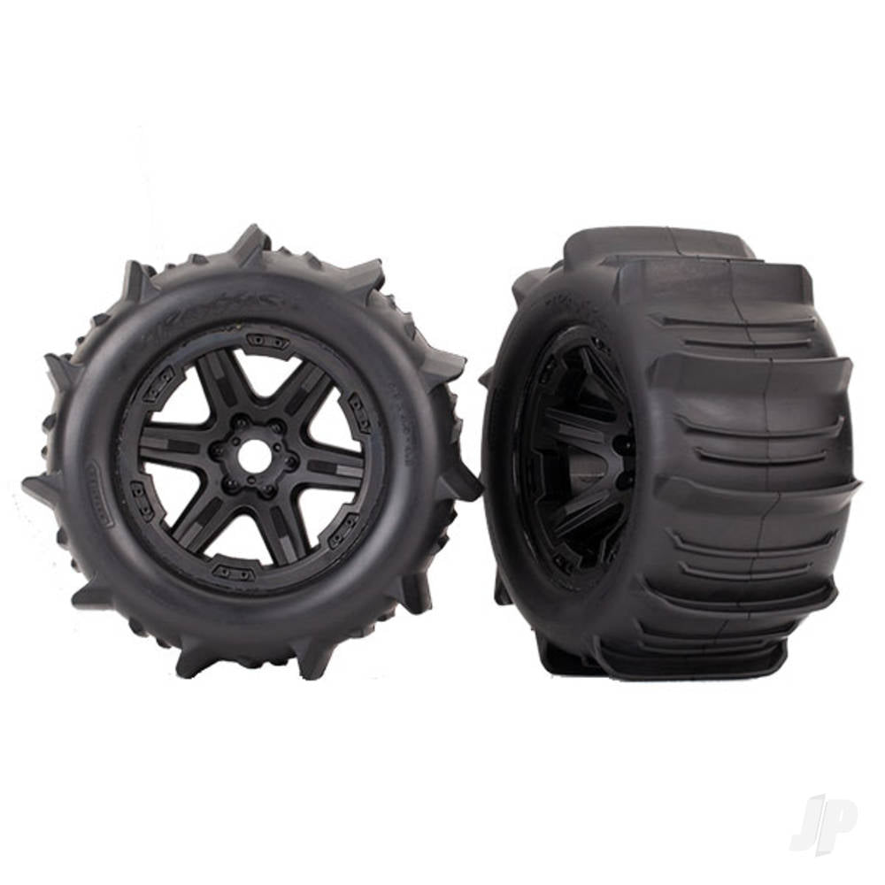 Tyres and Wheels, Assembled Glued 3.8in (2 pcs)