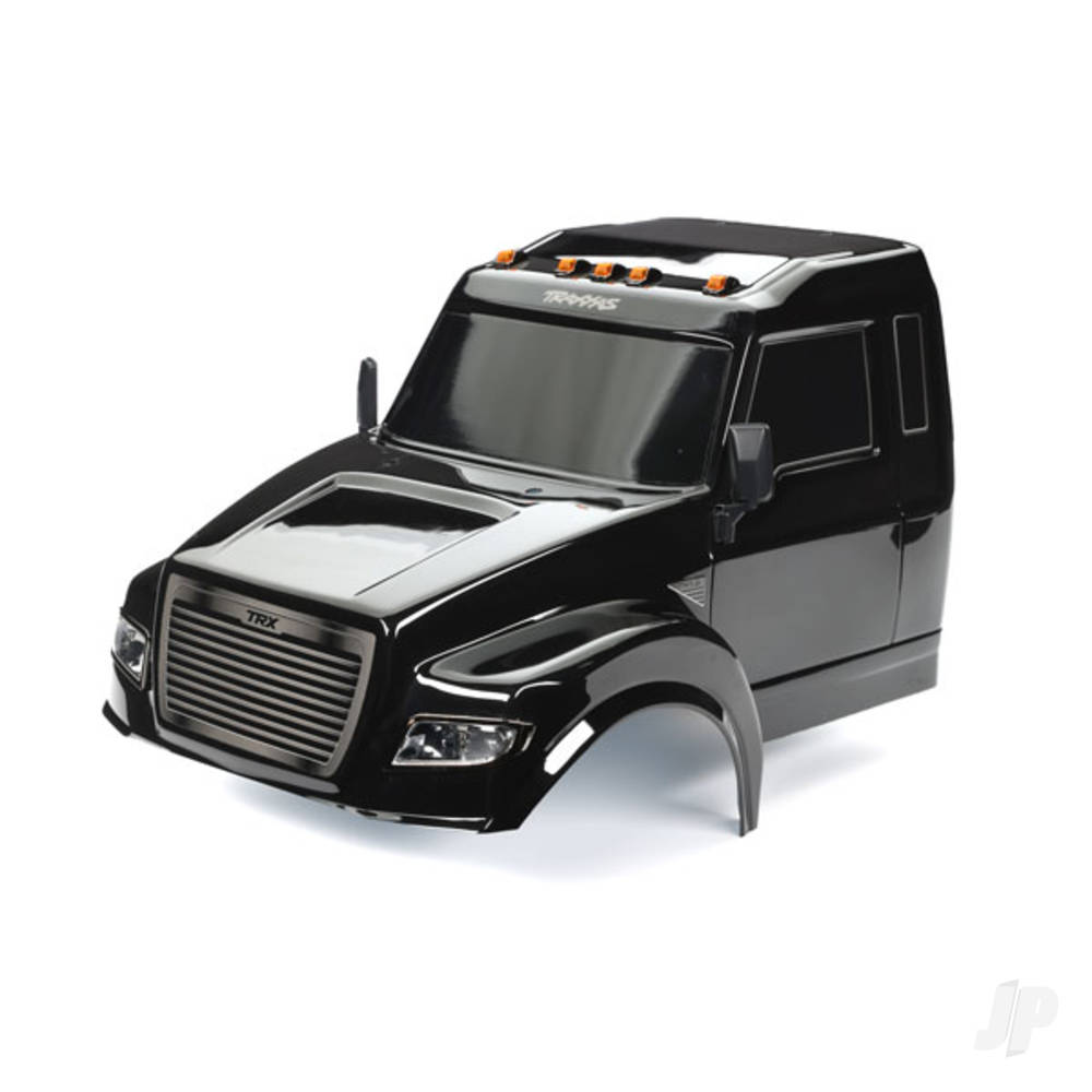 Body, TRX-6 Ultimate RC Hauler, black (painted, decals applied) (includes headlights, roof lights, &amp; side mirrors)