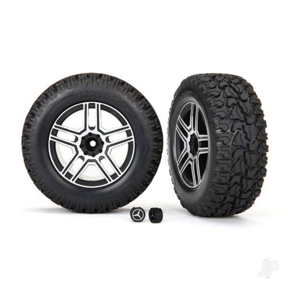 Tyres and Wheels, Assembled Glued 2.6in Black (2 pcs)