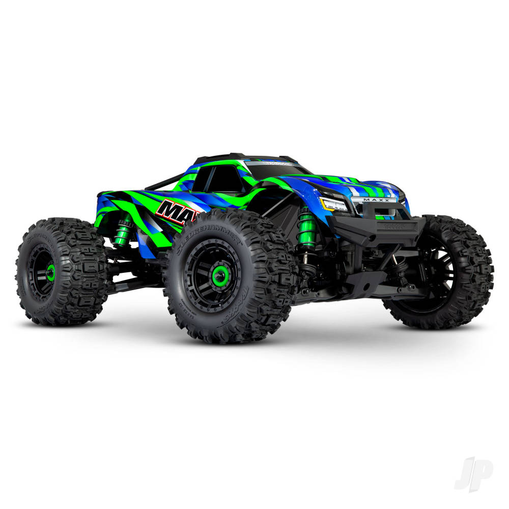 Traxxas Maxx Green 1:10 4X4 Brushless Electric RTR Monster Truck (+ TQi 2-ch TSM VXL-4S Velineon 540XL WideMaxx)