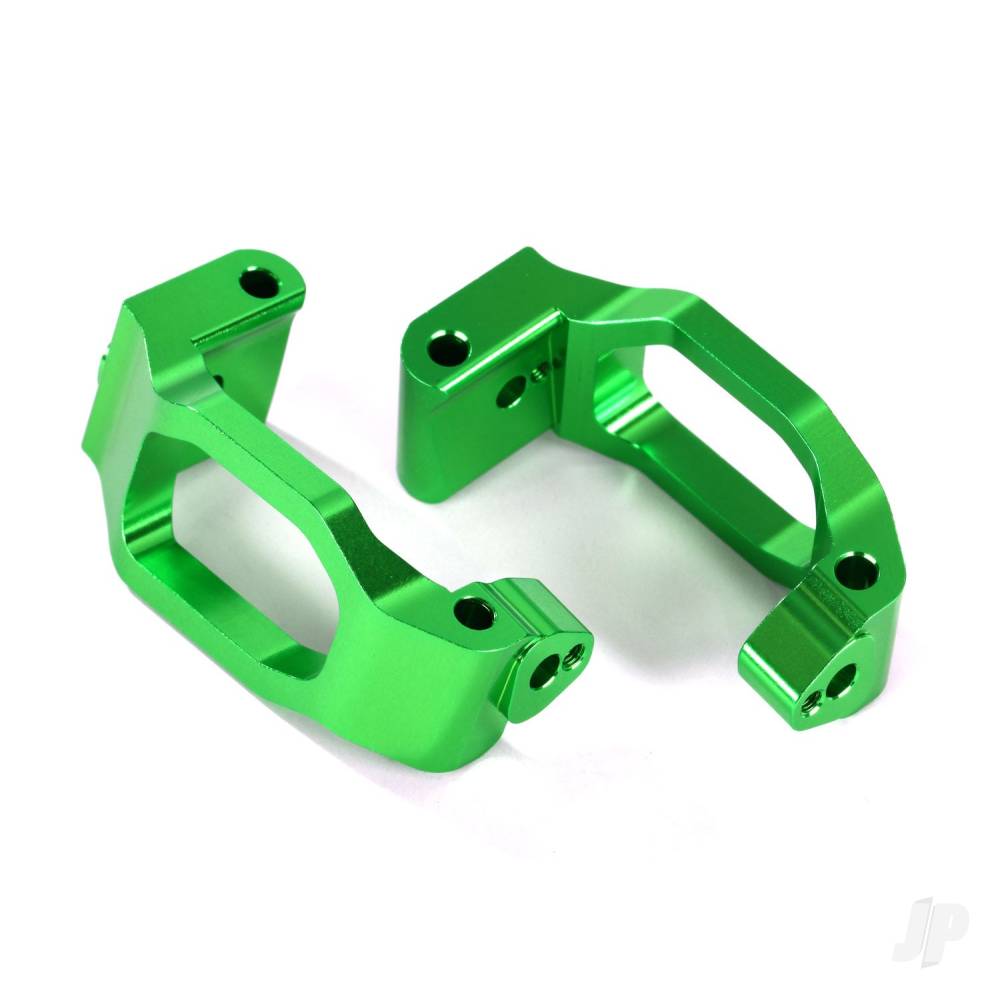 Caster blocks (C-Hubs), 6061-T6 aluminium (Green-anodised), left &amp; right / 4x22mm pin (4 pcs) / 3x6mm BCS (4 pcs) / retainers (4 pcs)