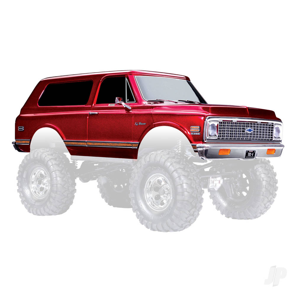 Body, Chevrolet Blazer (1972), complete, red (painted) (includes grille, side mirrors, door handles, windshield wipers, front &amp; rear bumpers, clipless mounting) (requires #8072X inner fenders)