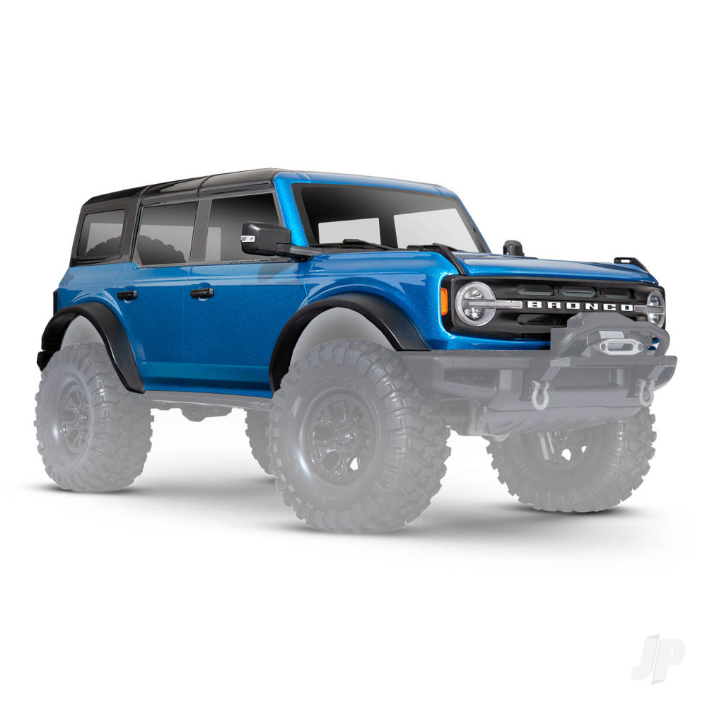 Body, Ford Bronco (2021), complete, Velocity Blue (painted) (includes grille, side mirrors, door handles, fender flares, windshield wipers, spare Tyre mount &amp; clipless mounting) (requires #8080X inner fenders)