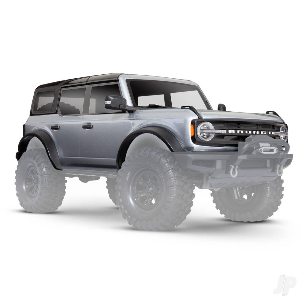 Body, Ford Bronco (2021), complete, Iconic Silver (painted) (includes grille, side mirrors, door handles, fender flares, windshield wipers, spare Tyre mount &amp; clipless mounting) (requires #8080X inner fenders)