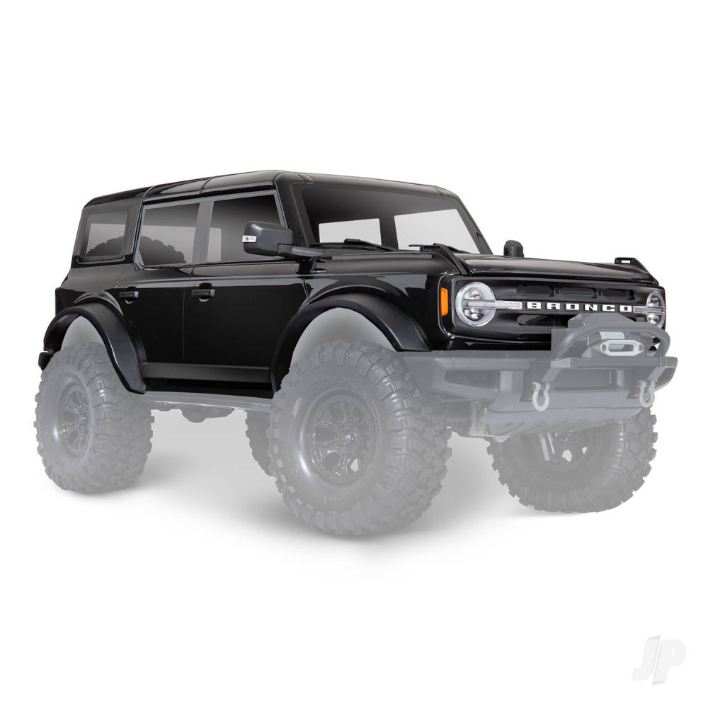 Body, Ford Bronco (2021), complete, Shadow Black (painted) (includes grille, side mirrors, door handles, fender flares, windshield wipers, spare Tyre mount, &amp; clipless mounting) (requires #8080X inner fenders)