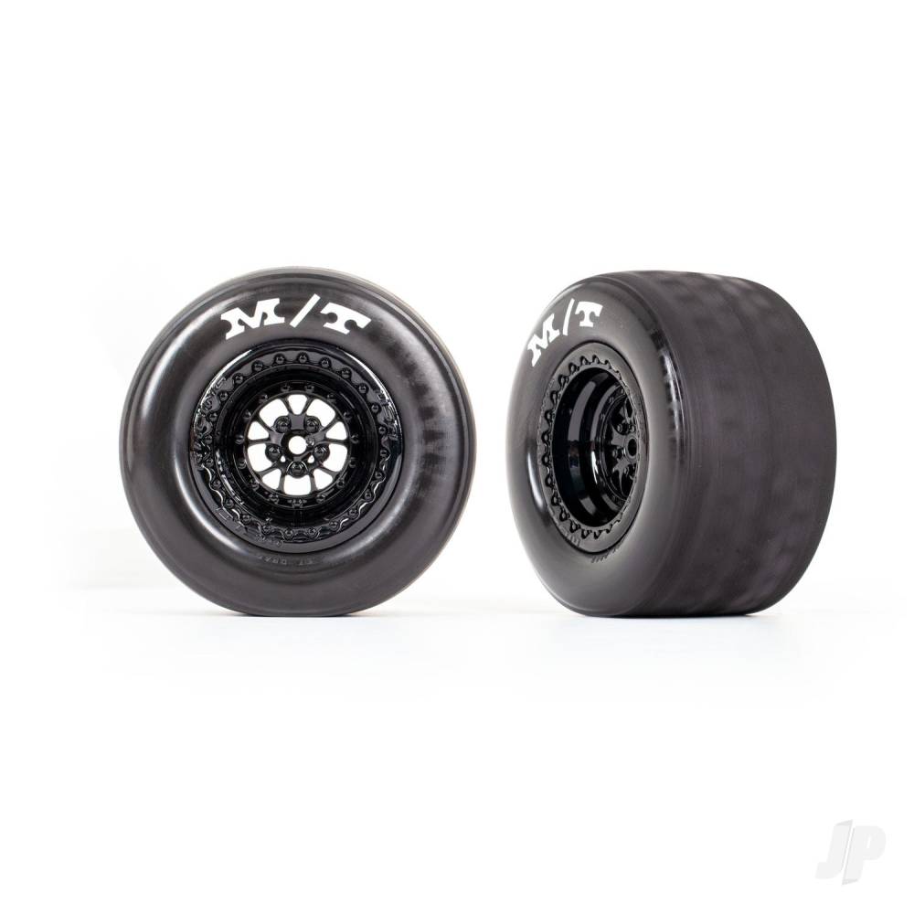 Tyres &amp; wheels, assembled, glued (Weld gloss black wheels, tyres, foam inserts) (rear) (2)