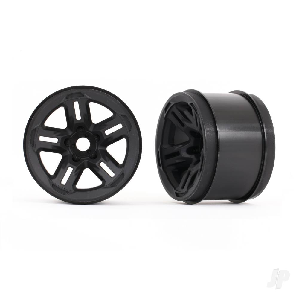 Wheels, 3.8in (black) (2) (17mm splined)