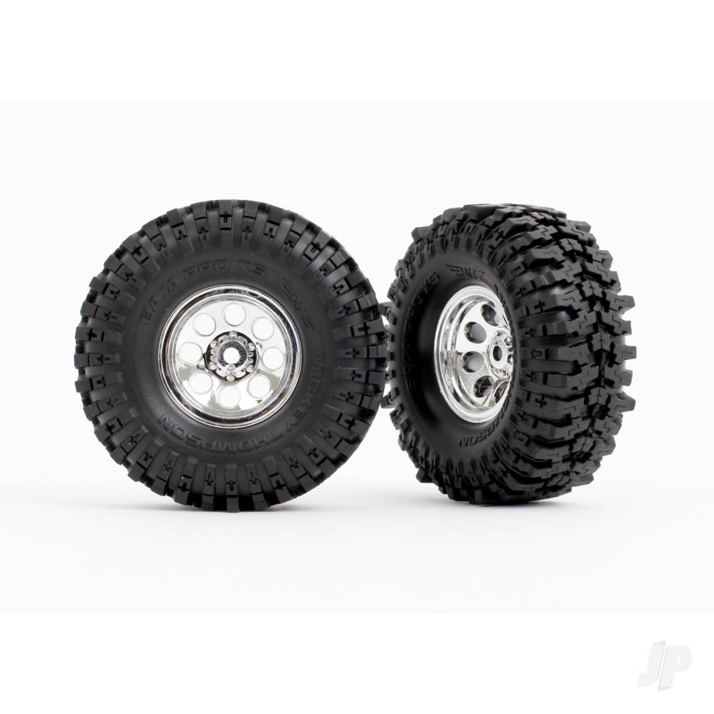 Tyres &amp; wheels, assembled (chrome 1.0" wheels, Mickey Thompson Baja Pro Xs 2.4x1.0" tyres) (2)