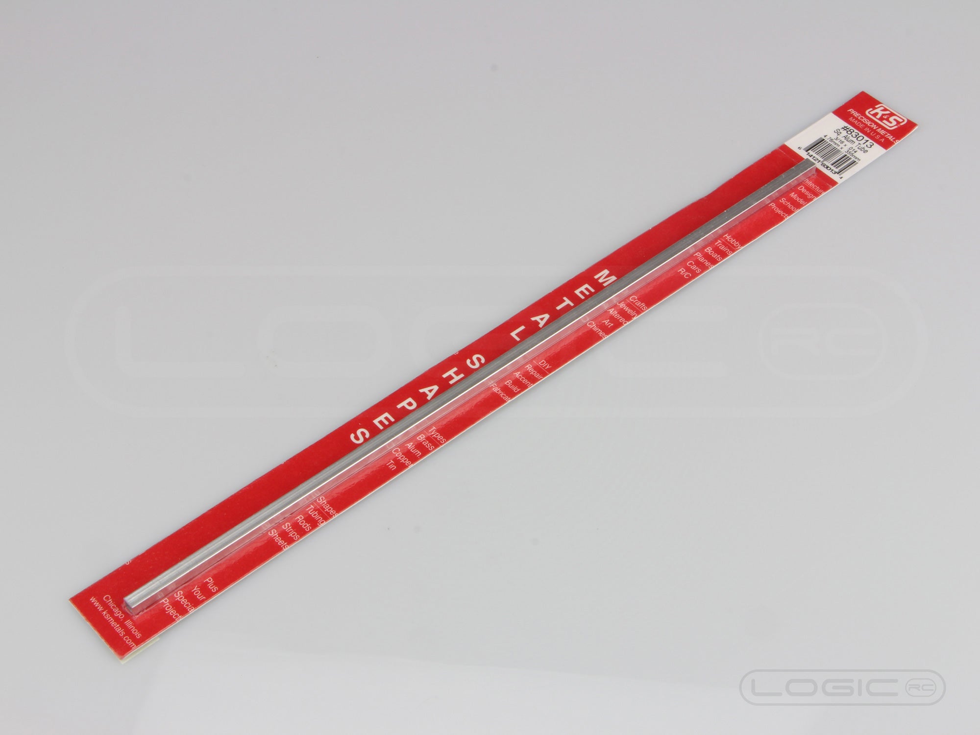 12" Square Aluminium Tube 3/16" (Pk1) .014 Wall