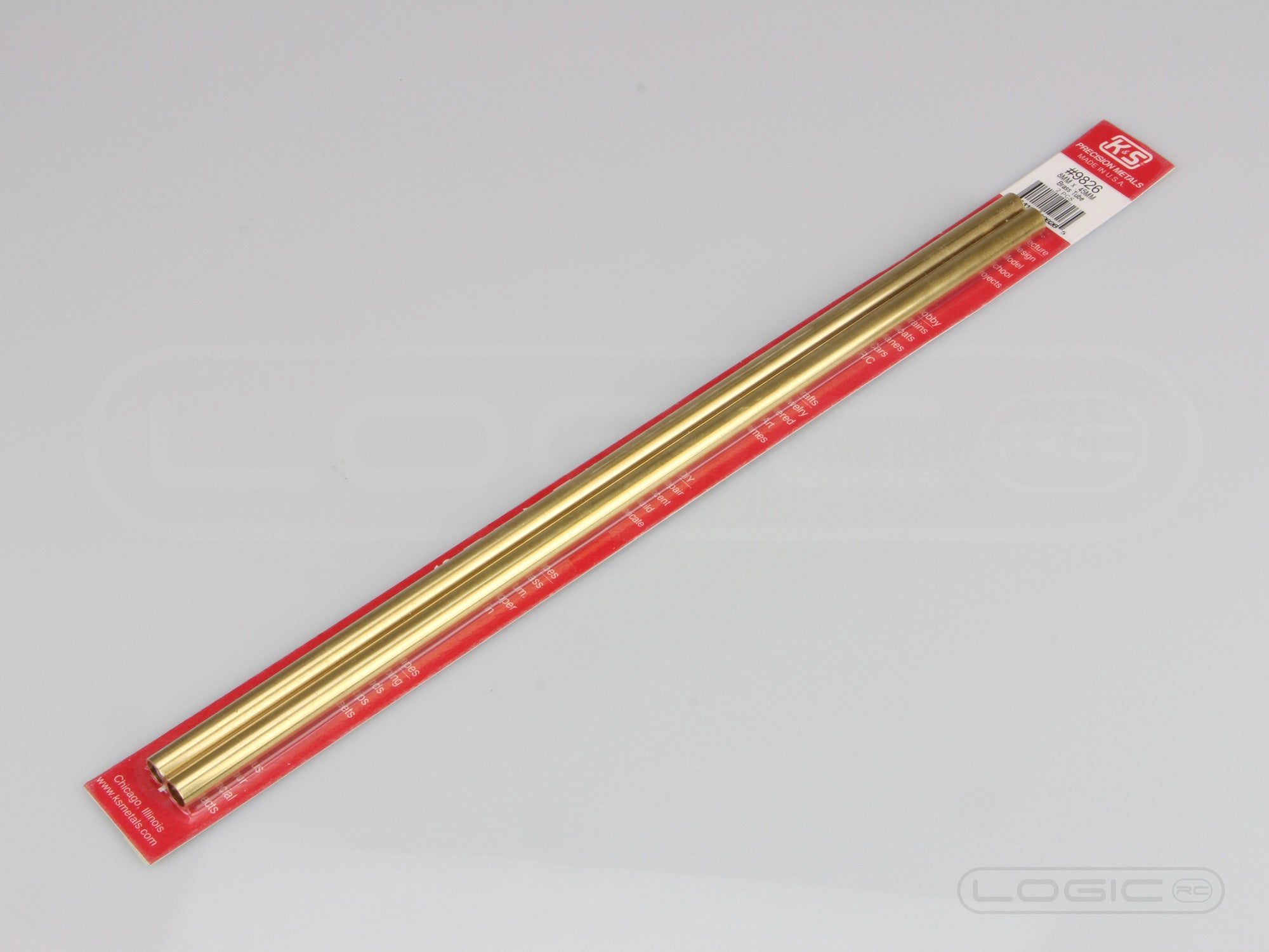 300mm Round Brass Tube 8mm OD (Pk2) .45mm Wall