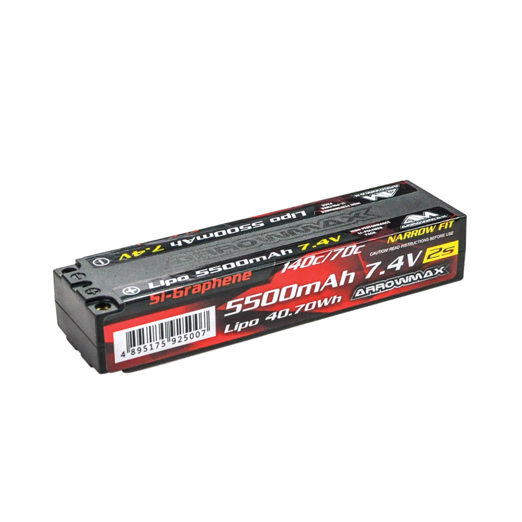 Arrowmax Lipo 5500mAh 2S TC Narrow - 7.4v - 70C