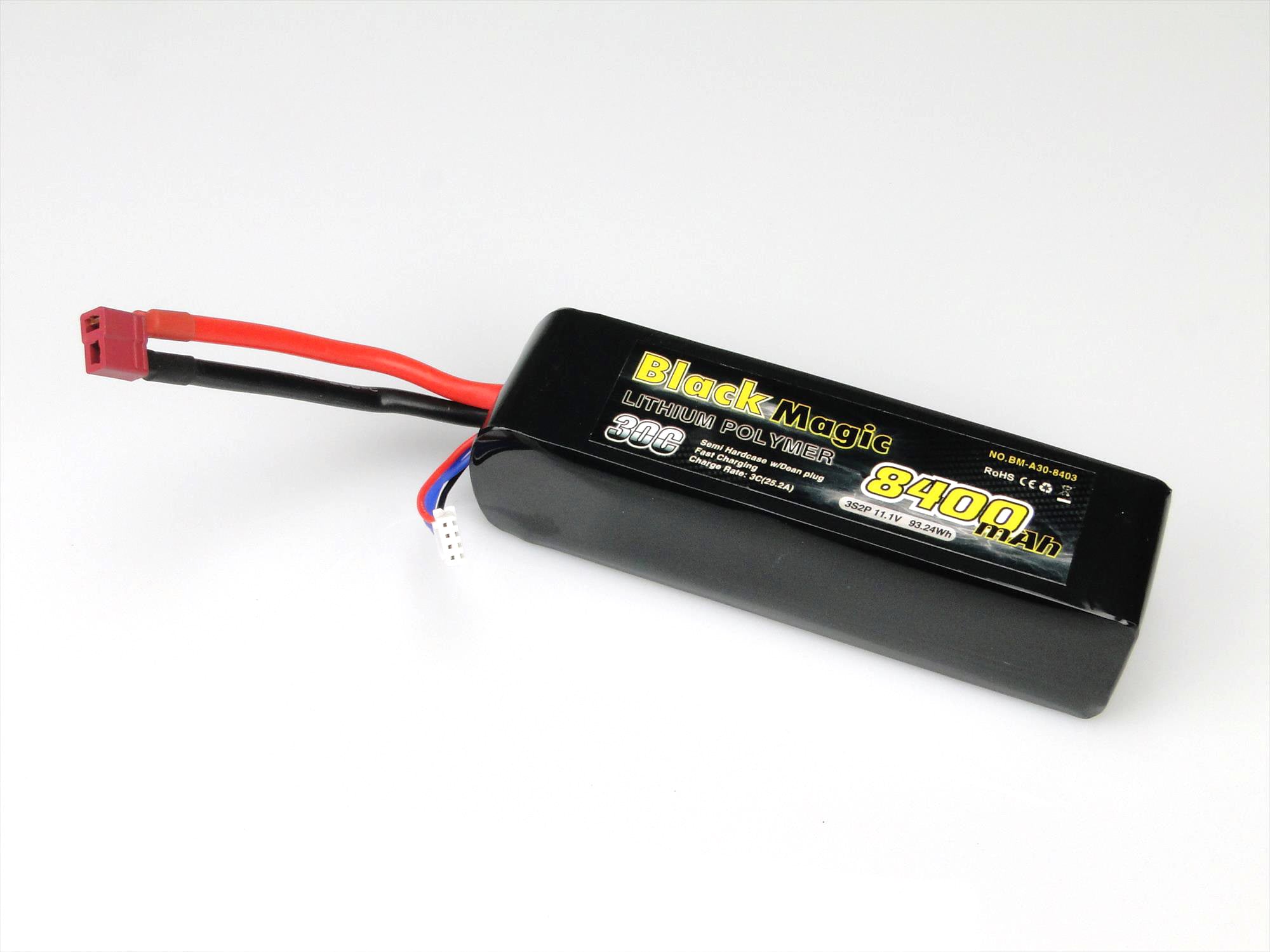 Black Magic 8400mAh 11.1V 3S 30C Semi Hard T-Type Connector