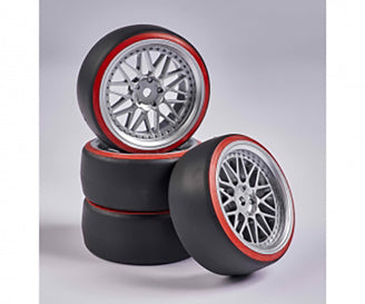 1:10 Wheel Set Drift (4) silver/red