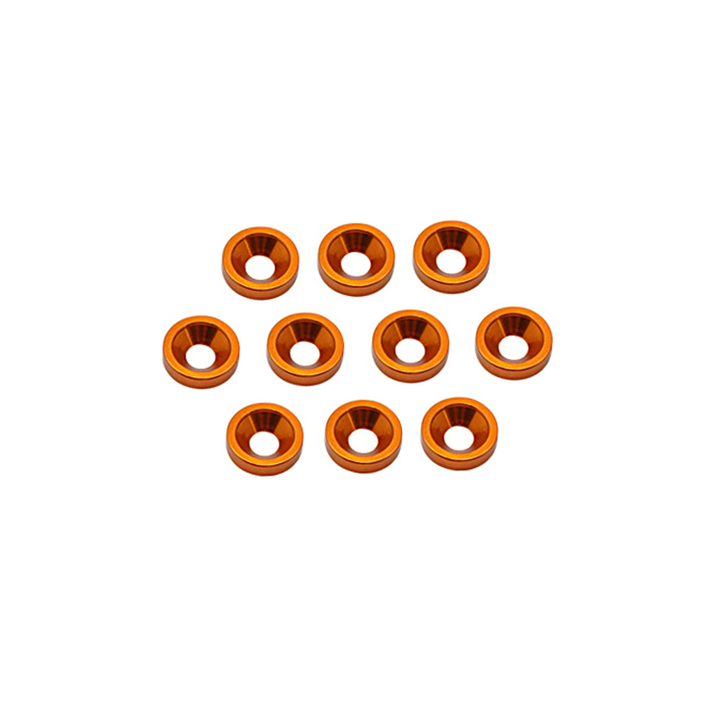 Alloy M4 Csk Washers - Orange pk10