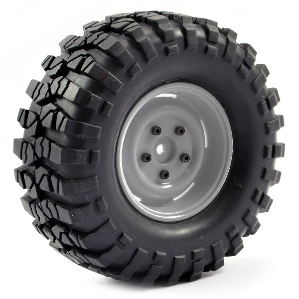 Fastrax 1:10 Crawler Sawblock 1.9 Scale Grey Wheel &#248;108Mm Tyre (Pair)