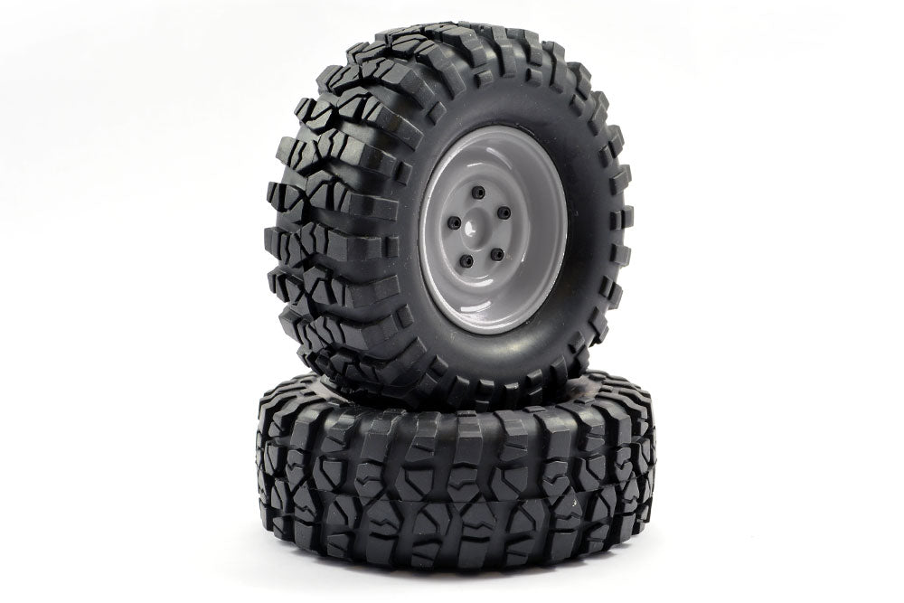 Fastrax 1:10 Crawler Sawblock 1.9 Scale Grey Wheel &#248;108Mm Tyre (Pair)