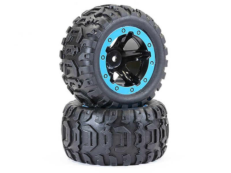 Ftx Tracer Monster Truck Blue Wheel/Tyres Complete (Pr)