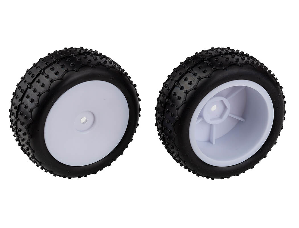 Team Associated Reflex 14 Wide Mini Pin Tyres - Mounted White Wheels