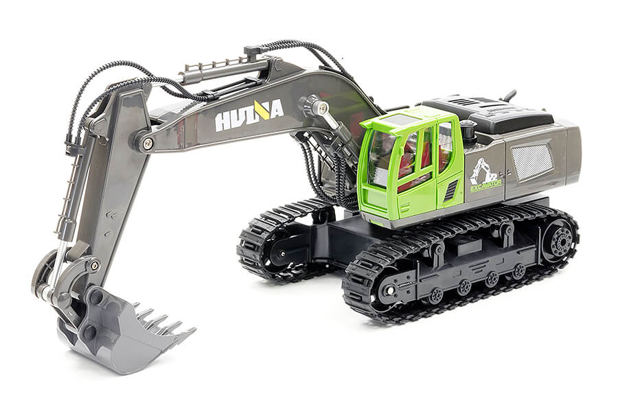 Huina 2.4G 11Ch Rc Excavator Green W/Die Cast Bucket