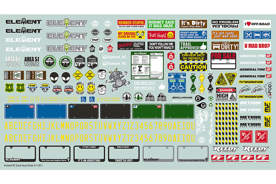 Element Rc Element Scale Decal Sheet