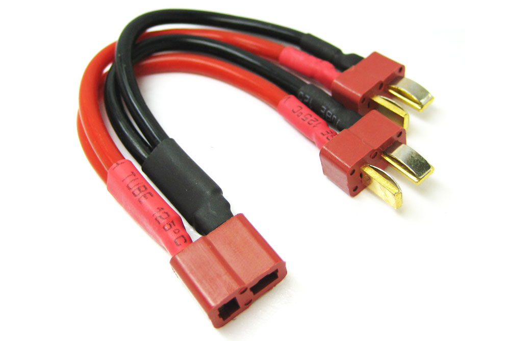 Etronix Deans 2S Battery Harness For 2 Packs In Parallel 14Awg Silicone Wire