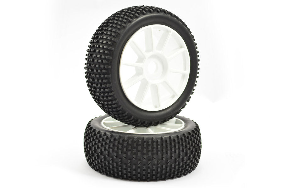 Fastrax 1/8 Premounted Buggy Tyres 'H Tread/10 Spoke"