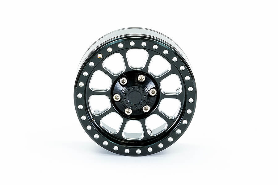 Fastrax Aluminum Beadlock Ten 1.9" Wheels - Black (2Pc)