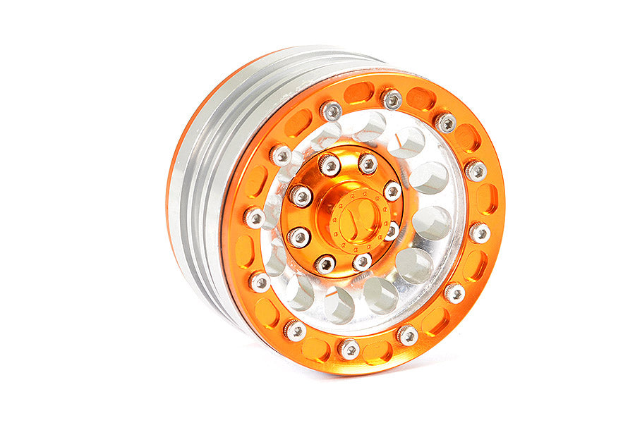 Fastrax Aluminum Beadlock 1.9" Wheels - Orange (4Pc)