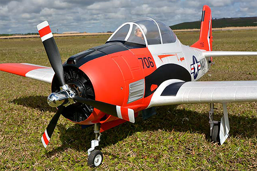 Fms 1400Mm T-28D Trojan V4 Pnp Red (No Reflex)