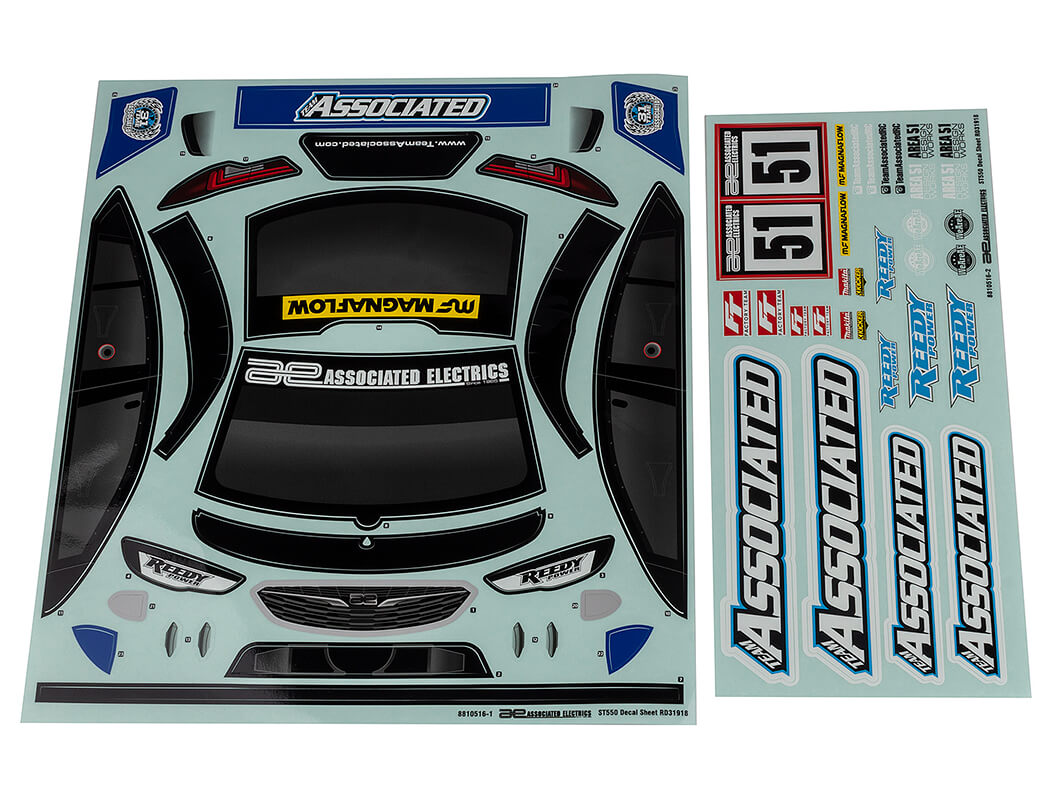 Team Associated Apex 2 Sport St550 Decal Sheet