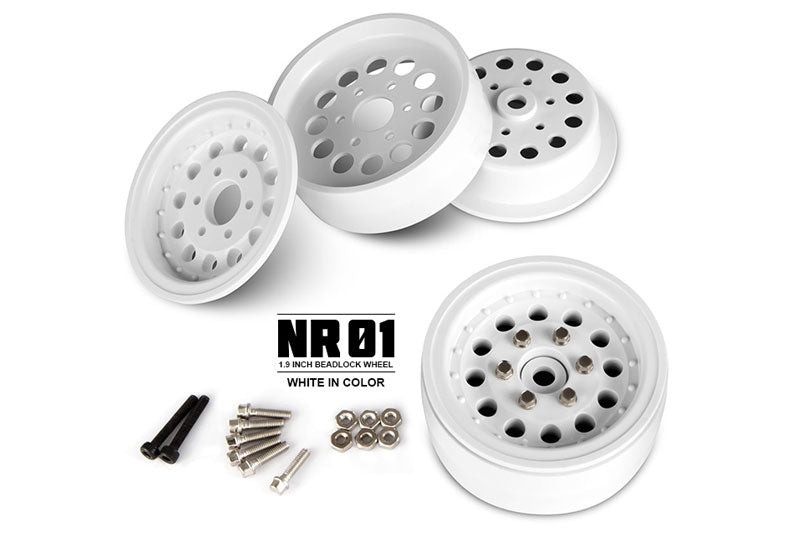 Gmade 1.9 Nr01 Beadlock Wheels (White) (2)