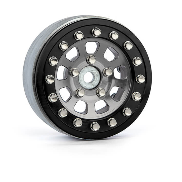 Gmade 1.9 Ar04 5-Lug Aluminium Beadlock Wheels (Silver) (2)