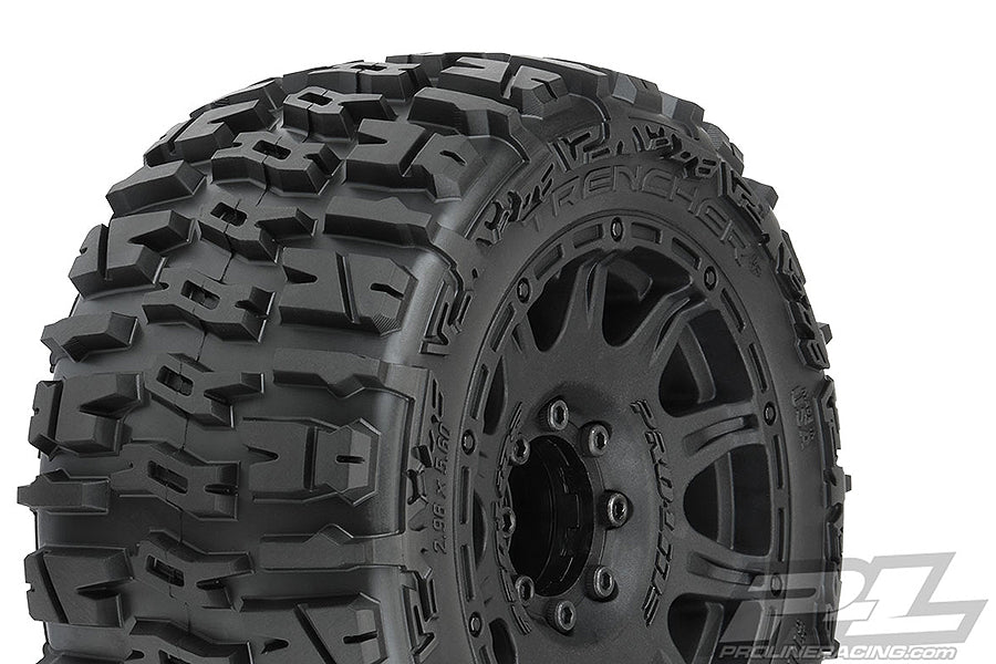 Proline Trencher Lp 3.8" Tyres On Raid Blk 8X32 Hex Wheels Mt